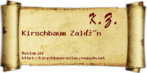 Kirschbaum Zalán névjegykártya